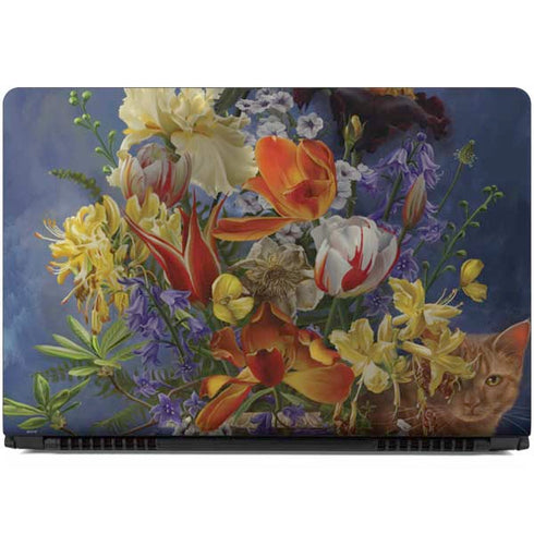 Tabby Cat with Flowers by Nene Thomas Dell Inspiron Skin